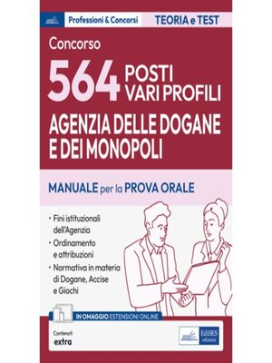 cover image of Concorso 564 Funzionari Agenzia Dogane e Monopoli